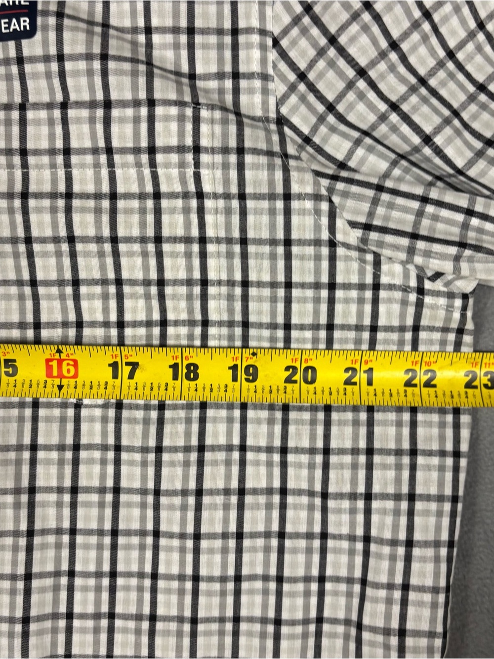 NWT Chaps Mens Medium Plaid Long Sleeve Button Down Shirt Grey Multi Easy Care - Picture 6 of 9